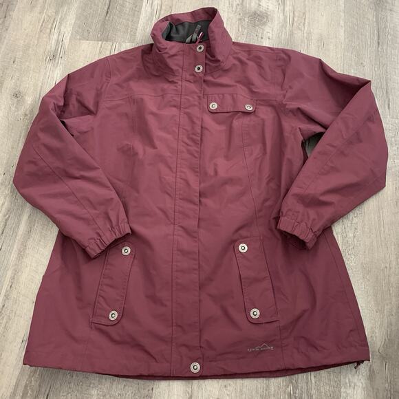 Eddie Bauer Weatheredge Jacket Mens XXL Breathable Waterproof Wine Nylon Parka - Picture 1 of 7